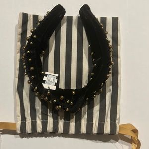 Velvet Headband with Gold beading